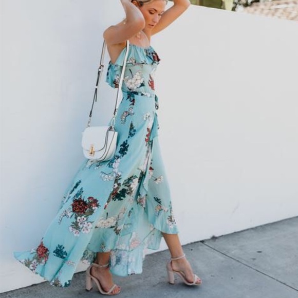 Floral Adjustable Wrap Maxi Dress - Picture 2 of 6
